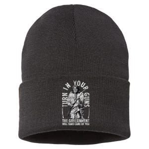 Native America Turn Your Guns Government Take Care Of You Sustainable Knit Beanie