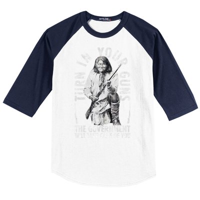 Native America Turn Your Guns Government Take Care Of You Baseball Sleeve Shirt