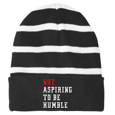 Not Aspiring To Be Humble Striped Beanie with Solid Band