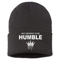 Not Aspiring To Be Humble Kamala Harris Feminist Message Sustainable Knit Beanie