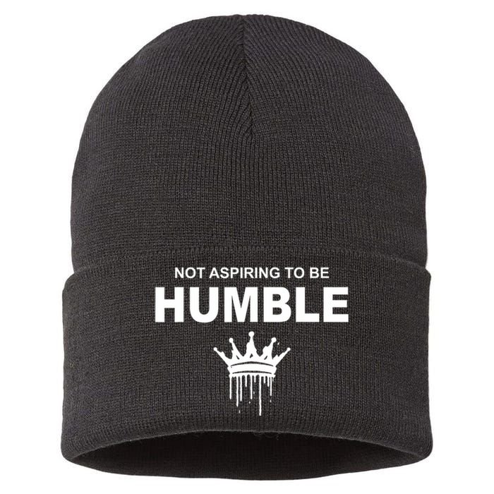 Not Aspiring To Be Humble Kamala Harris Feminist Message Sustainable Knit Beanie