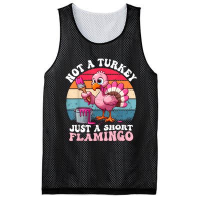 Not A Turkey Just A Short Flamingo Funny Thanksgiving Saying Mesh Reversible Basketball Jersey Tank