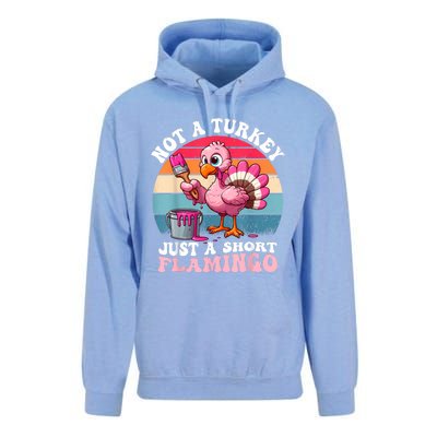 Not A Turkey Just A Short Flamingo Funny Thanksgiving Saying Unisex Surf Hoodie