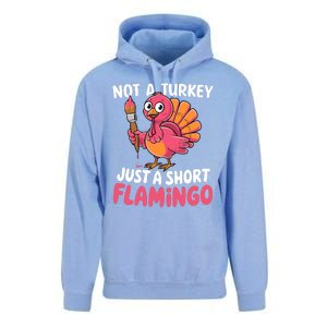 Not A Turkey Just A Short Flamingo Funny Cute Thanksgiving Unisex Surf Hoodie