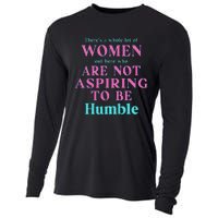 Not Aspiring To Be Humble Kamala Harris Feminist Message Cooling Performance Long Sleeve Crew