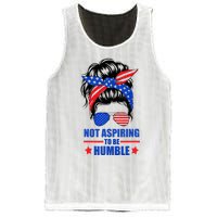 Not Aspiring To Be Humble Messy Bun Sunglasses American Flag Mesh Reversible Basketball Jersey Tank