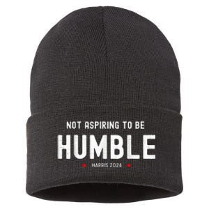 Not Aspiring To Be Humble Kamala Harris Feminist Message Sustainable Knit Beanie