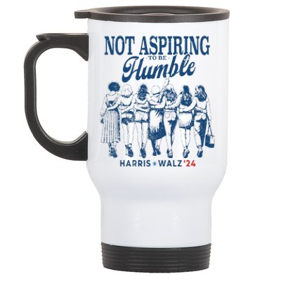 Not Aspiring To Be Humble Kamala Harris Feminist Message Stainless Steel Travel Mug