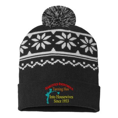 Narcotics Anonymous Turning Hos Into Housewives 1953 USA-Made Snowflake Beanie