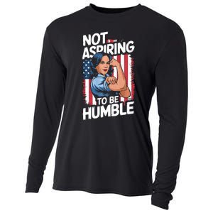 Not Aspiring To Be Humble American Flag Kamala Harris 2024 Premium Cooling Performance Long Sleeve Crew