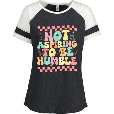 Not Aspiring To Be Humble Groovy Enza Ladies Jersey Colorblock Tee