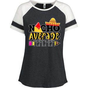 Nacho Average Teacher Enza Ladies Jersey Colorblock Tee