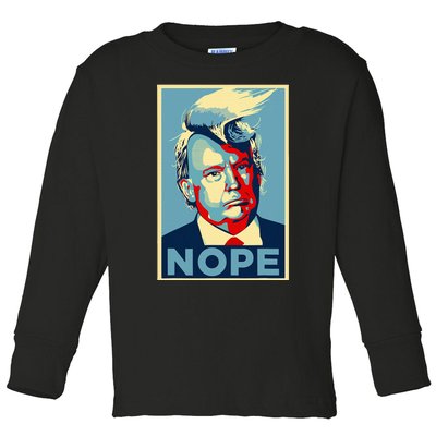 Nope Anti Trump Trump Hair Toddler Long Sleeve Shirt