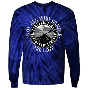 Not All Those Who Wander Are Lost Kayak Kayaking Gift Tie-Dye Long Sleeve Shirt