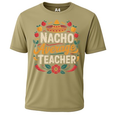 Nacho Average Teacher Apple Cinco De Mayo Teacher Women Cooling Performance Crew T-Shirt