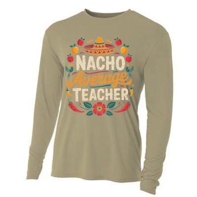 Nacho Average Teacher Apple Cinco De Mayo Teacher Women Cooling Performance Long Sleeve Crew