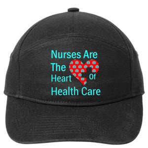 Nurses Are The Heart Of Health Care 7-Panel Snapback Hat