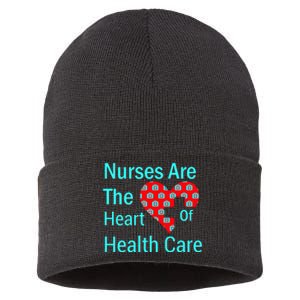 Nurses Are The Heart Of Health Care Sustainable Knit Beanie