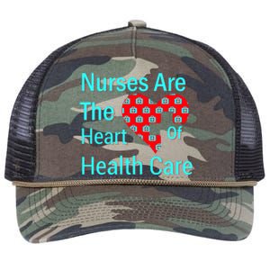 Nurses Are The Heart Of Health Care Retro Rope Trucker Hat Cap