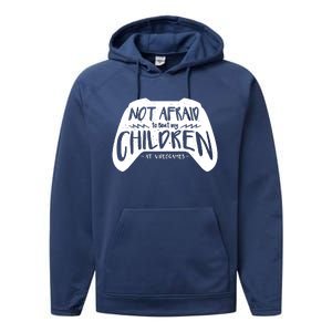 Not Afraid To Beat My Children At Video Games Performance Fleece Hoodie