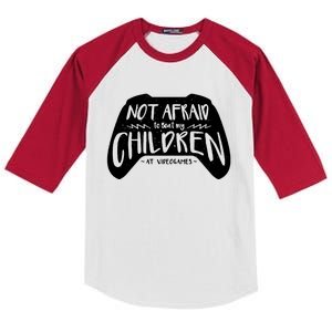 Not Afraid To Beat My Children At Video Games Kids Colorblock Raglan Jersey