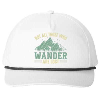 Not All Those Who Wander Are Lost Camping Quotes Vintage Snapback Five-Panel Rope Hat