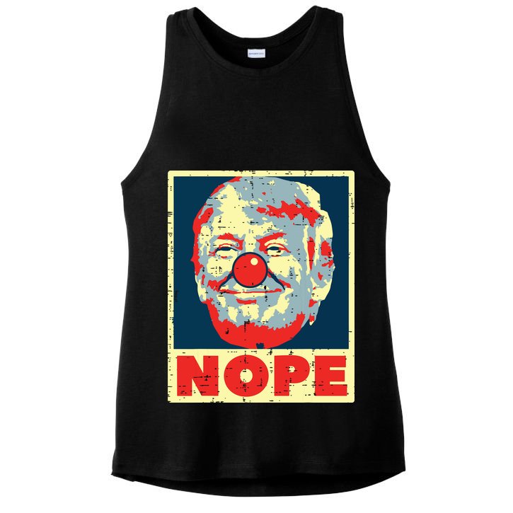 Nope Anti Trump Clown Vintage Retro Impeach No Donald Ladies PosiCharge Tri-Blend Wicking Tank