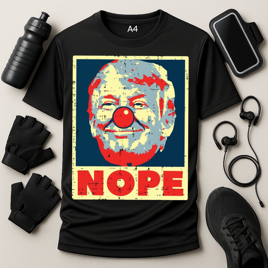 Nope Anti Trump Clown Vintage Retro Impeach No Donald Cooling Performance Crew T-Shirt
