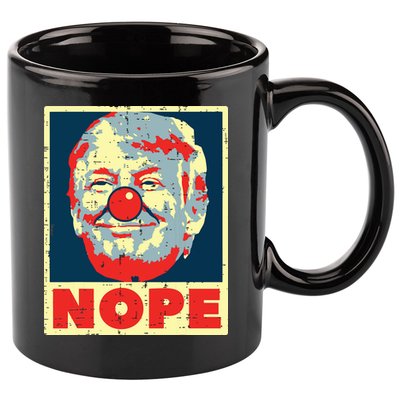 Nope Anti Trump Clown Vintage Retro Impeach No Donald 11oz C Handle Ceramic Mug