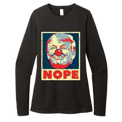 Nope Anti Trump Clown Vintage Retro Impeach No Donald Womens CVC Long Sleeve Shirt