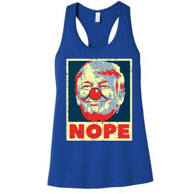 Nope Anti Trump Clown Vintage Retro Impeach No Donald Women's Racerback Tank