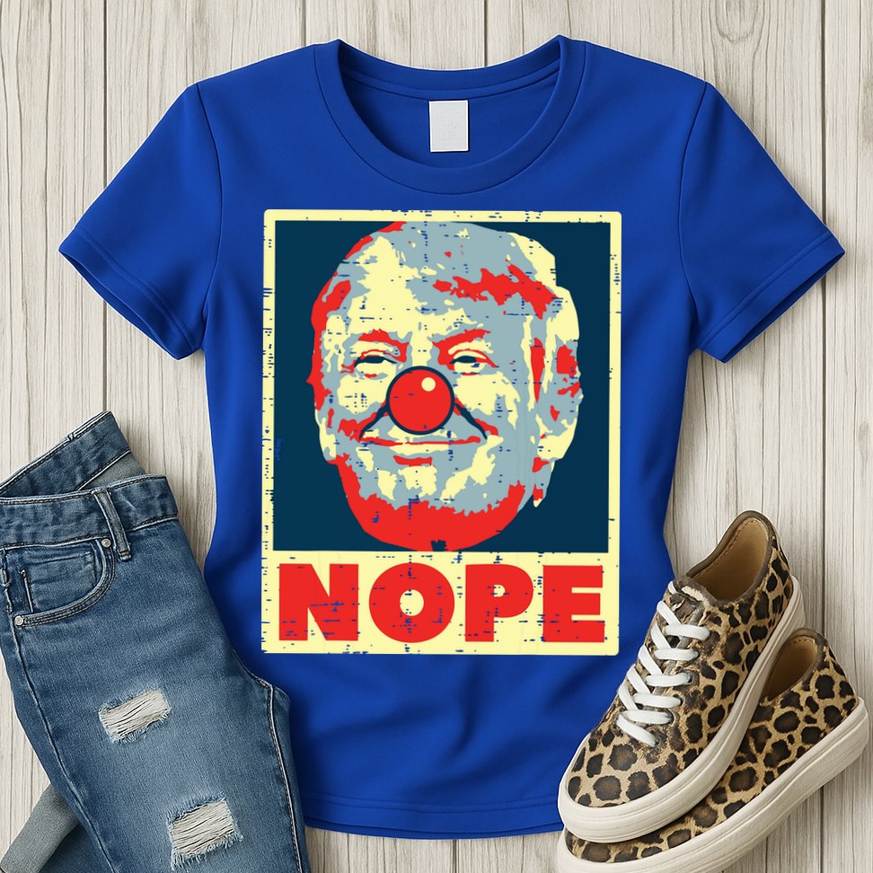 Nope Anti Trump Clown Vintage Retro Impeach No Donald Womens T-Shirt