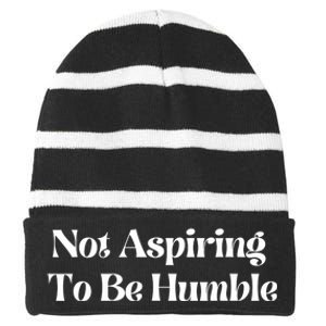 Not Aspiring To Be Humble Striped Beanie with Solid Band