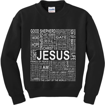 Names And Titles Of Jesus Christian Kids Sweatshirt