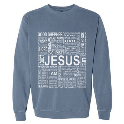 Names And Titles Of Jesus Christian Garment-Dyed Sweatshirt