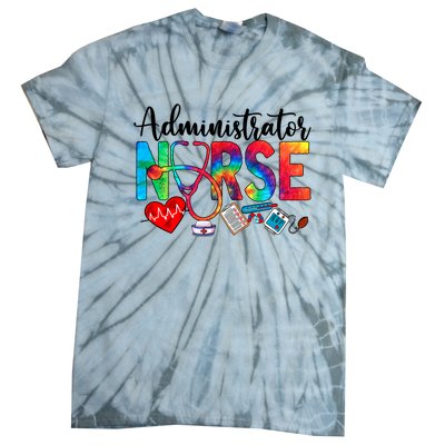 Nursing Administrator Tie Dye Love Heart Stethoscope Nurse Cute Gift Tie-Dye T-Shirt