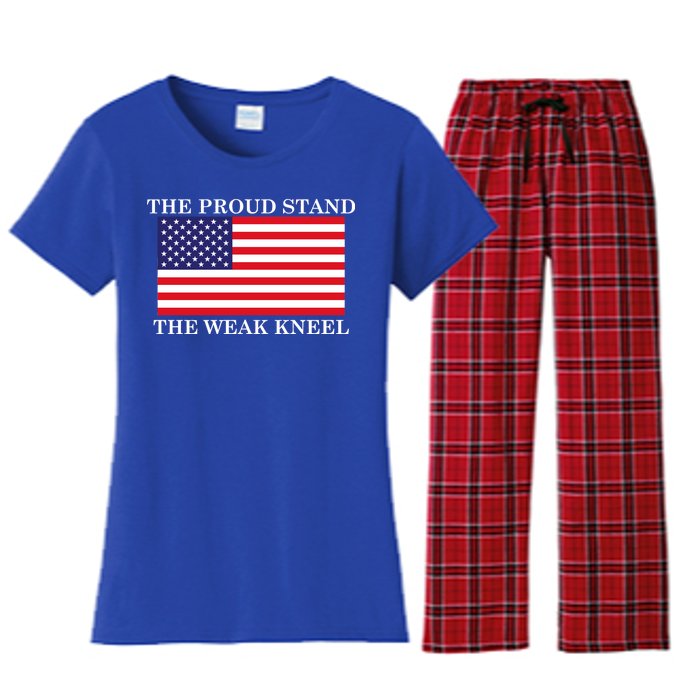 National Anthem The Proud Stand The Weak Kneel Women's Flannel Pajama Set