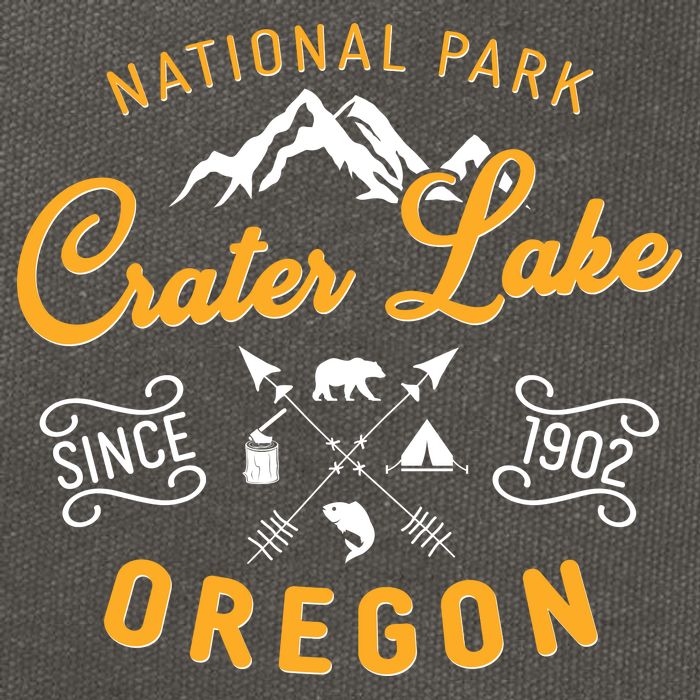 National Park Crater Lake Oregon Since 1902 Cotton Canvas Backpack