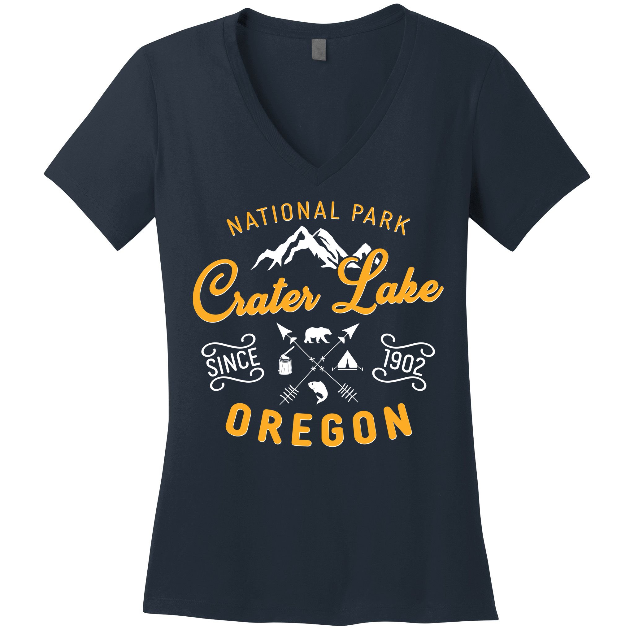 National Park Crater Lake Oregon Since 1902 Women's V-Neck T-Shirt