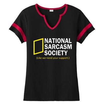 National Sarcasm Society Ladies Halftime Notch Neck Tee