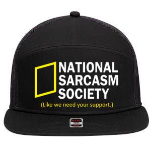 National Sarcasm Society 7 Panel Mesh Trucker Snapback Hat