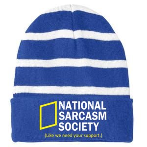 National Sarcasm Society Striped Beanie with Solid Band