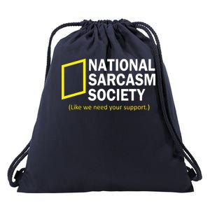 National Sarcasm Society Drawstring Bag