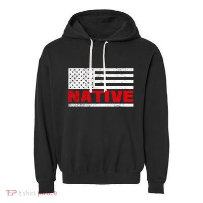 Native American Flag Garment-Dyed Fleece Hoodie