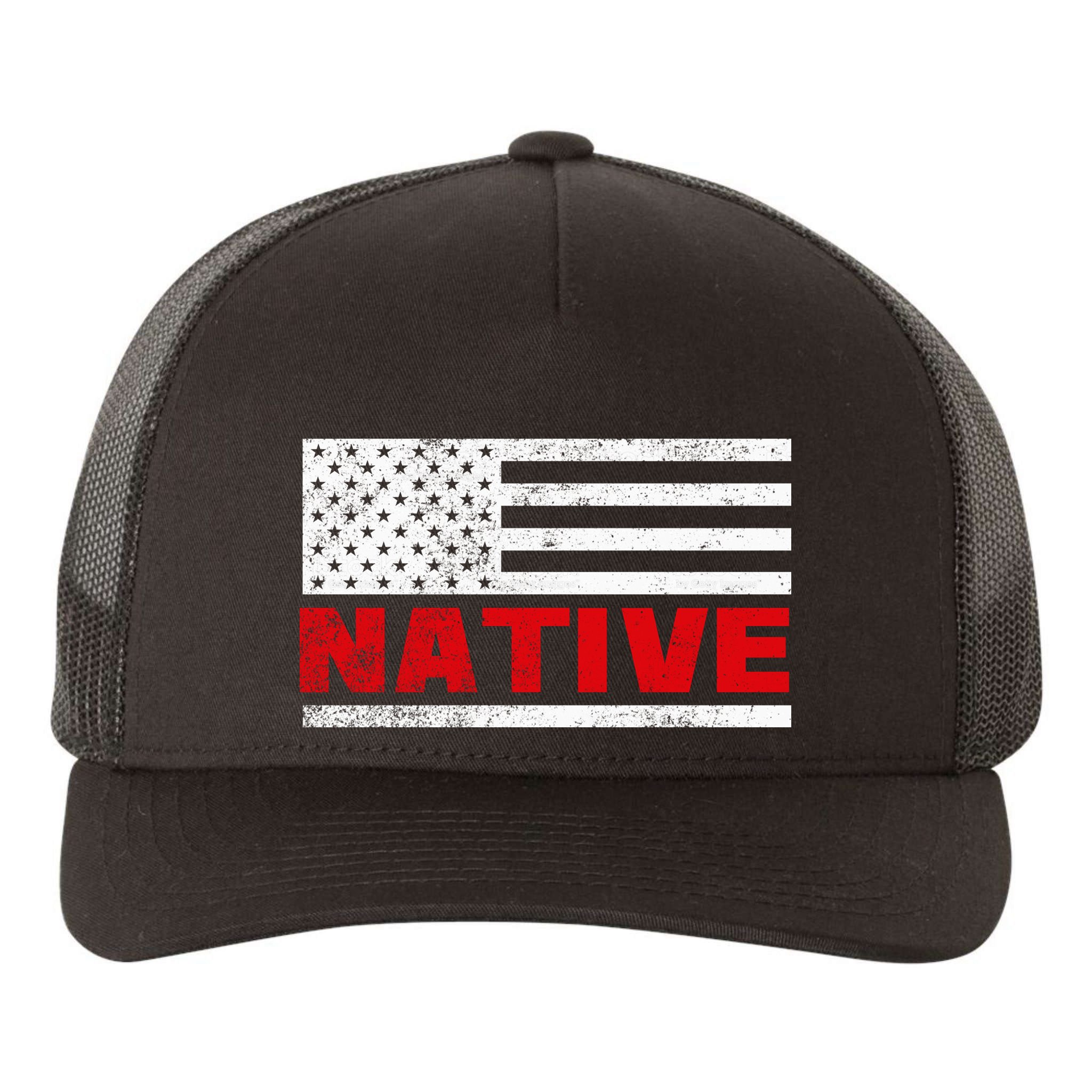 Native American Flag Yupoong Adult 5-Panel Trucker Hat