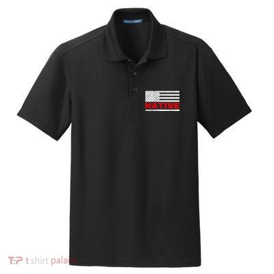 Native American Flag Dry Zone Grid Polo
