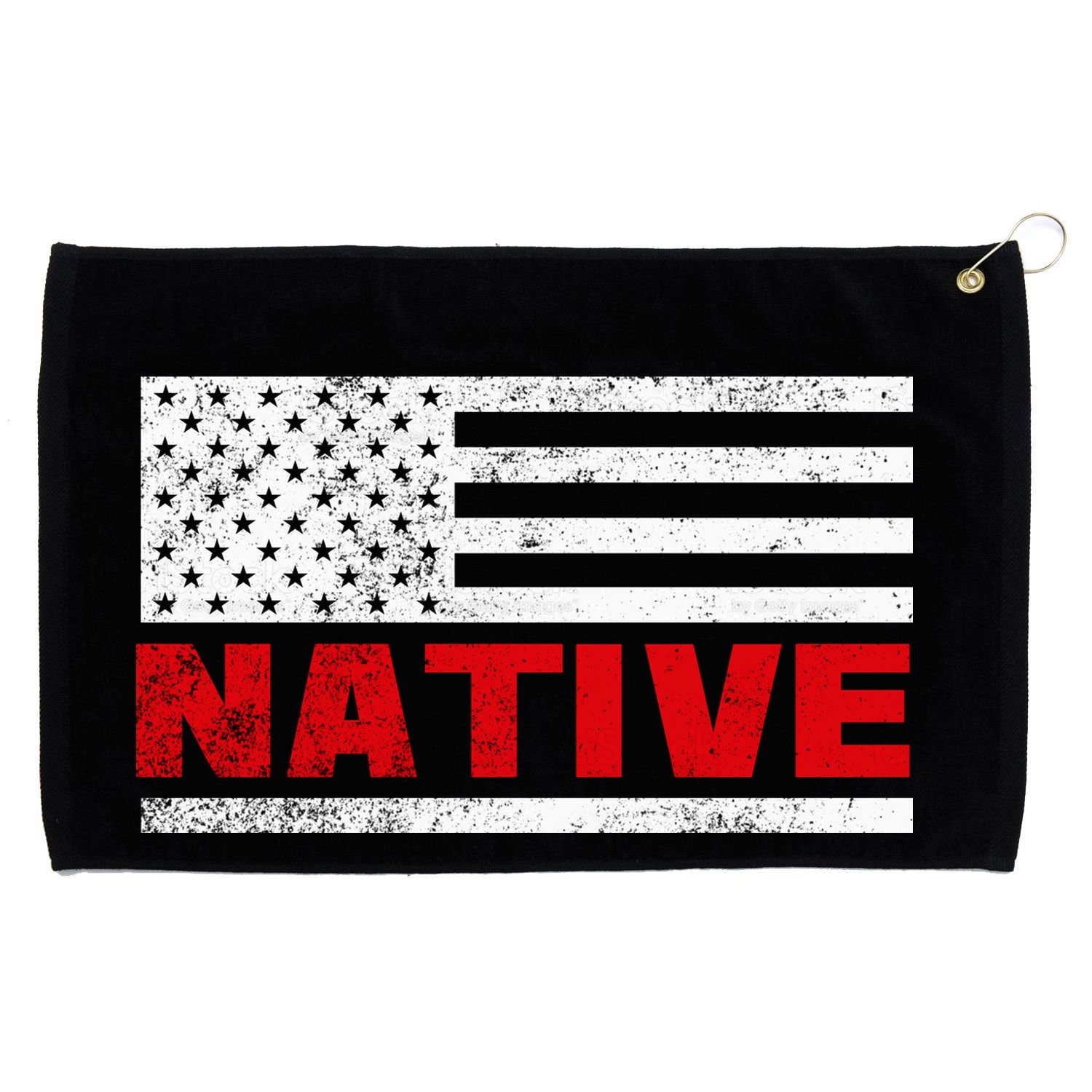 Native American Flag Grommeted Golf Towel