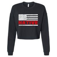 Native American Flag Cropped Pullover Crew