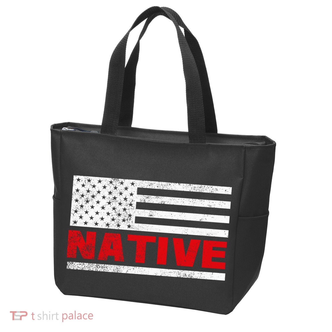 Native American Flag Zip Tote Bag