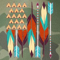 Native American Flag Feathers and Arrows Legacy Tie Dye Trucker Hat